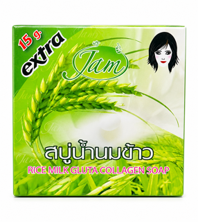 صابون شیر برنج، گلوتا و کلاژن جم (Jam Rice Milk Gluta Collagen Soap) وزن 150 گرم